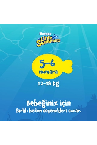 Huggies Little Swimmers 5-6 Numara 12-18 Kg 22'li Mayo Bez