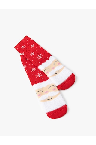 Koton Yılbaşı Temalı Havlu Çorap Noel Baba Detaylı Kırmızı 5wkb80022aa Kırmızı
