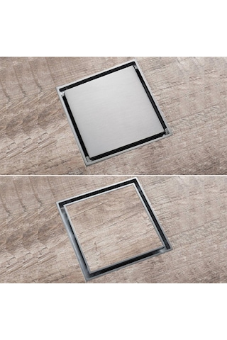 Fause Komple Çelik Seramik Uyumlu Ankastre Yer Süzgeci 10x10 Cm Ksz101