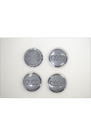 Geeksen Audi A3 A4l A6l Q3 Q5l Q7 A5 A7 Q2l Jant Kapakları - Gri 61mm, 4 Adet, 4m0601170 Uyumlu Lastik Kapakları