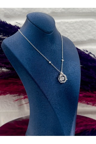 925 Ayar Gümüş Özel Tasarım Kuzey Yıldızı Modeli Zarif Kadın Kolye Gümüş