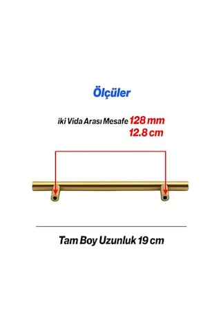 Alteta 10 Adet 128 Mm - 12.8 Cm Gold Altın Metal Mobilya Mutfak Çekmece Dolap Kulbu Kulpu Kulpları 155 x 230 MM (Büyük Boy)