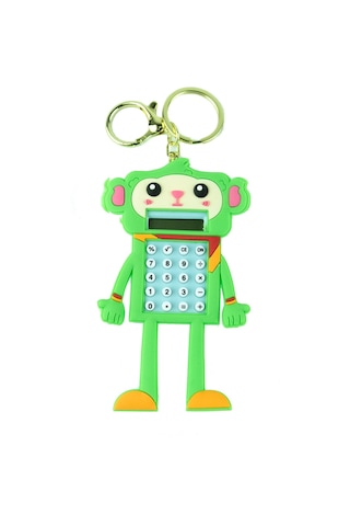 Hesap Makinesi Robot Mini Anahtarlıklı Labirent Oyunlu Yeşil