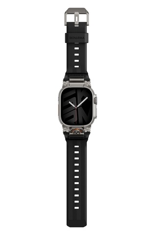 Apple Watch Uyumlu Ultra 49mm Skinarma Talon Serisi Suya Dayanıklı Silikon Kordon Siyah