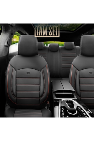 Inspire Design Premium Deri Ekstra Destekli Universal Oto Koltuk Kılıfı Tam Set