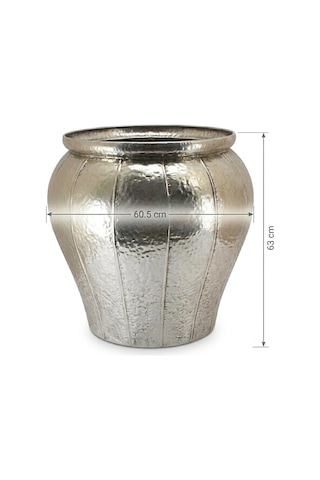 Panalı Pnl-mg82 L Metal Dekoratif Saksı 63 X 60,5 Cm Gümüş