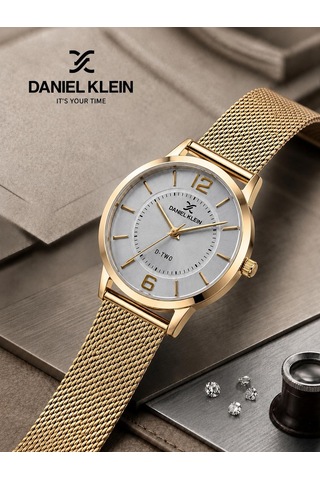 Daniel Klein Premium Seri Hasır Kordon 2 Yıl Garantili 3 Atm Suya Dayanıklı Kadın Kol Saati C13306.1 Sarı
