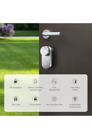 Ezviz Dl01s/dl01cp/a3 Akıllı Kapı Kilidi, Anahtarsız Giriş, Otomatik Kilitleme, Kapı-açık Alarmı, Dijital Anahtar Paylaşımı, Gizlilik Modu, Dayanıklı Metal Dizayn, Dıy Kolay Montaj