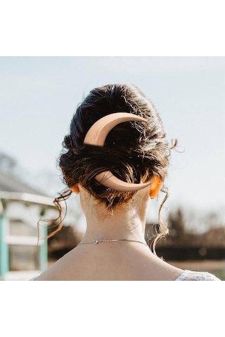 Suntek Saç Çatalı Ahşap Hafif Tarak Kız Çocuk Kahverengi Kahverengi