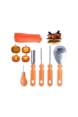 5 Adet Cadılar Bayramı Balkabağı Oyma Seti Profesyonel Paslanmaz Çelik Aletler Profesyonel Balkabağı Kesme Oyma Malzemeleri