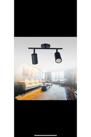 2 Li Mafsallı Modern Spot Siyah Kasa Ampul Dahil Detaylar Son Resimde Satıcıya Soru Sor