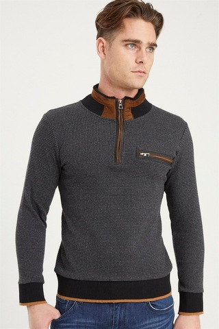 1039 Dewberry Erkek Sweatshırt-antrasit Antrasit