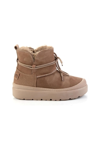 Bambi Vizon Hakiki Deri Kadın Bot & Bootie K02748100202 Vizon