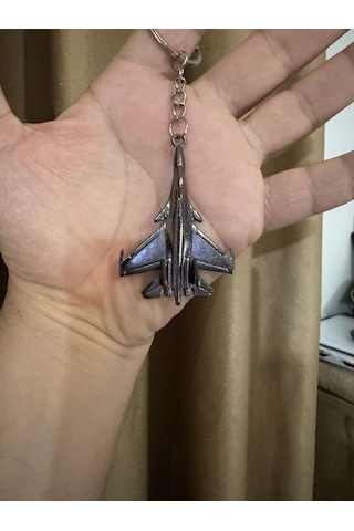Herşey Nota F16 Savaş Uçağı Uçak Hostes Pilot Siyah Metal Anahtarlık