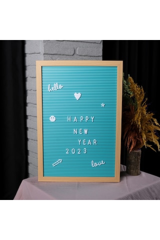 Büyük Boy Mavi Yazı Panosu Mesaj Tahtası; 2 Harf Seti Hediyeli