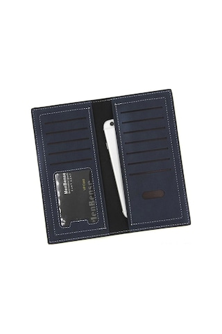 Hangfox Erkek Deri Cüzdan - Mavi, 10 Kartlık, Telefon Ve Nakit Taşıma, Zıplayıcı Kapanma, Hafif Ve Düzenli Tasarım Çok Renkli