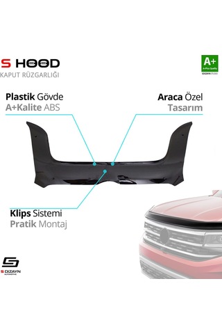 S-dizayn Opel Combo Abs Plastik Kaput Rüzgarlığı 2011-2017 A+kalite