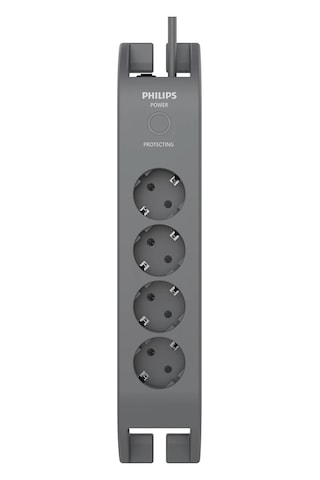 Phılıps Spn3140a/62, 4 Soket, Akım Korumalı Priz, 900 Joules, 2mt Kablo, Gri Standart