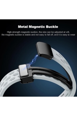 Xiaomi İle Uyumlu Mi Band 10/9/8 İçin Nefes Alabilen Silikon Air Loop Smart Band10 Kordon Manyetik Toka Mekanizmalı Deformasyona Dayanıklı Yumuşak Mi Band 10 Kordonu