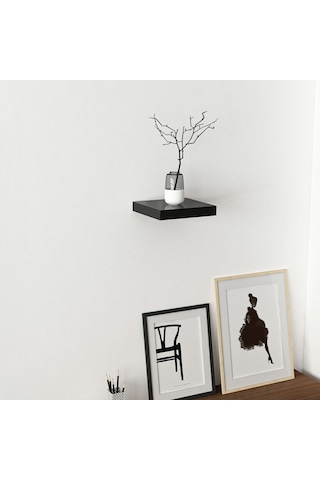 Minarmobilya Minar Gizli Tutuculu Duvar Rafı 23 Cm - M.Siyah
