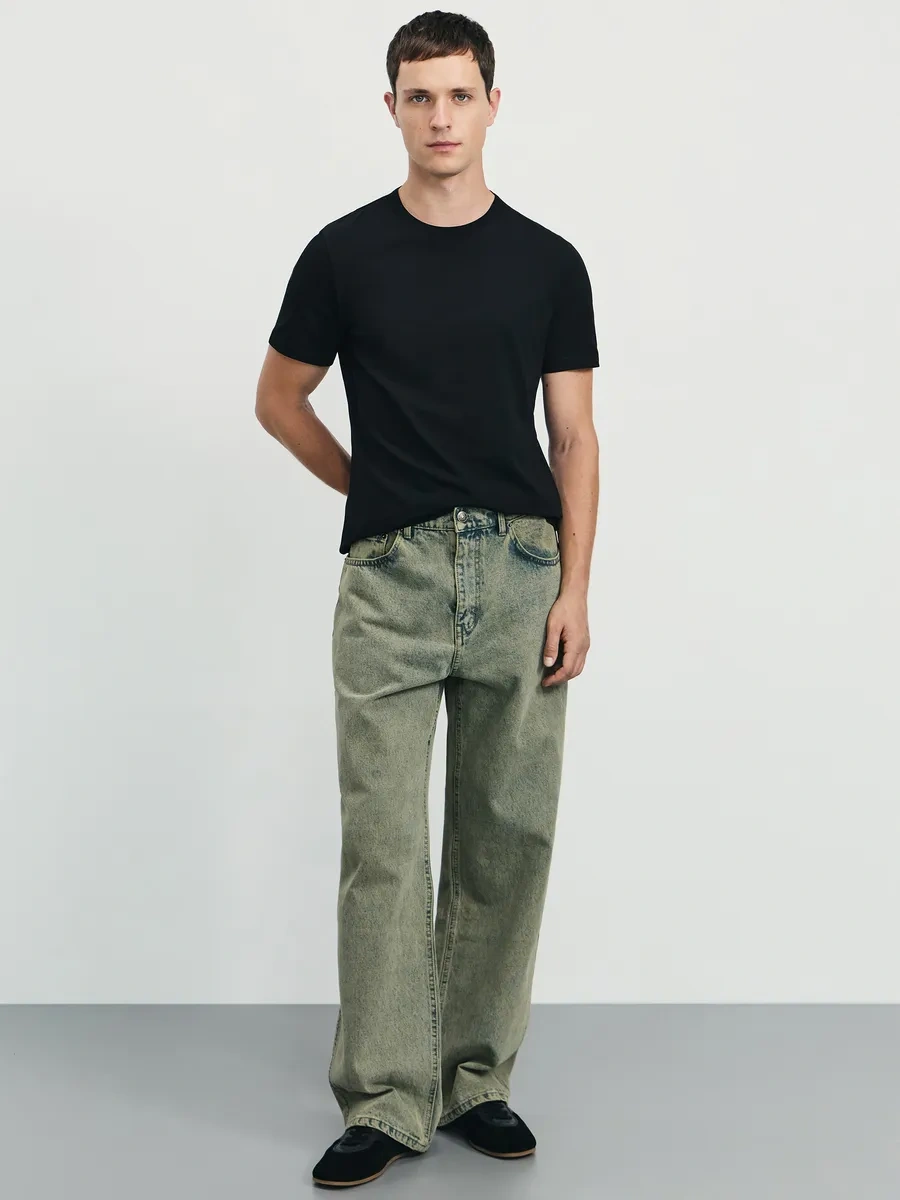 Zarına Spor İçin Düz Renkli Uzun Tişört 246052498 Siyah