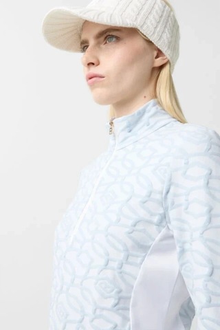 Bogner Sport Jasmina Logo Jacquard Ve Stretch Kadın Kayak Içlik İçlik Açık Mavi