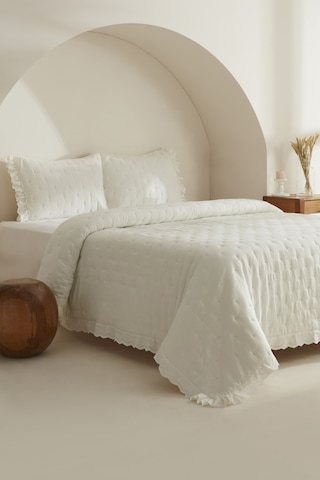 Karaca Home Aurora Çift Kişilik Yatak Örtüsü Seti Beyaz