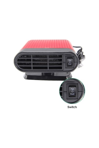 Dancemonkey 12v 150w 2'si 1 Arada Oto Isıtıcı Soğutma Fanı Buz Çözücü Cam Buğu Önleyici - Siyah Kül