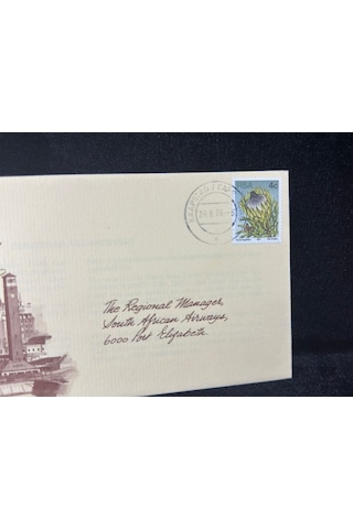 1979 Güney Afrika Kaapstad Cape Twon Port Elizabeth Sivil Havacılık 50. Yıldönümü İlk Gün Zarfı Fdc  Teşhir Ürün