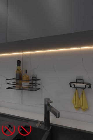 Alper Banyo Yapışkanlı Siyah TŞ01 Banyo Rafı Yapışkanlı Sabunluk Siyah
