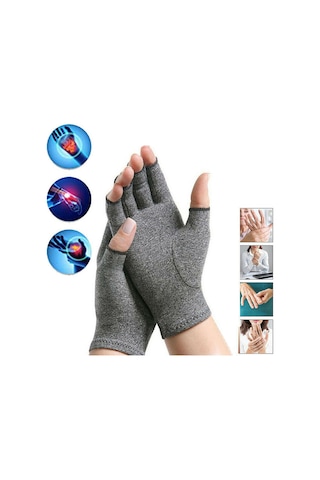 Wezone Artrit Ağrısını Azaltan Pamuklu Yarım Parmak Baskı Eldivenleri - Rahat Ve Esnek Tasarım