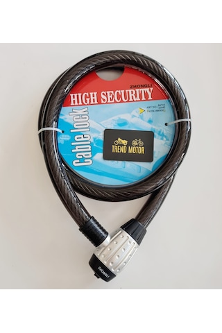 Halat Kilit 25mm - 150cm Uzunluk Işıklı Anahtar - Motosiklet