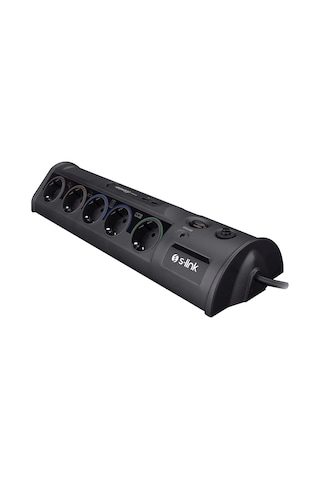 S-lınk Prz01 Prizhive 3m 1860 Joule 1.5mm 1 Usb 1 Typec 2.1a/5v 16a 250v 3680w 10'lu Akım Korumalı Priz Siyah