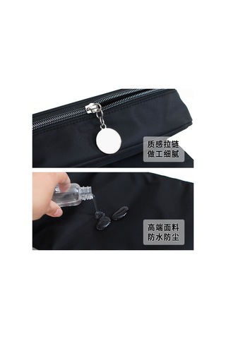 Qingmipy Siyah Çok Amaçlı Çift Katlı Pinsel Çantası - Seyahat Ve Günlük Kullanıma Uygun Makyaj Aletleri Saklama Çantası