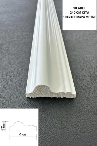 Dekoratif Boyanabilir 10 Adet 4 Cm Eğimli Polistren Duvar Çıtası