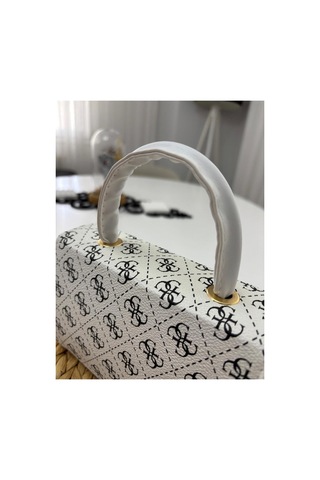 Store Kadın Mini Şık Ve Casual El Ve Omuz Çantası Beyazsiyah