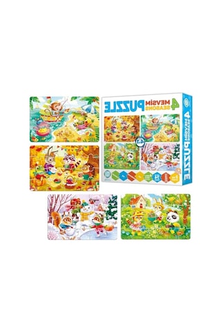 4 Mevsim Temalı Puzzle - Zeka Geliştirici Oyun