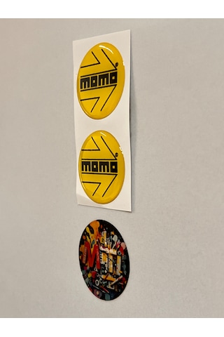 Momo Damla Sticker Etiket Kabartmalı 3d Silikon Direk Arma Momo Etiketçilere Özel 2adet 3,5x3cm Sarı