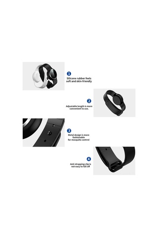 Hangfox Q9 Ultrasonik Uçucu İlaçsız Kovucu Bileklik, Usb Şarjlı, 3 Seviye Ayar, Dışarıda Taşınabilir Saat Tipi, Beyaz