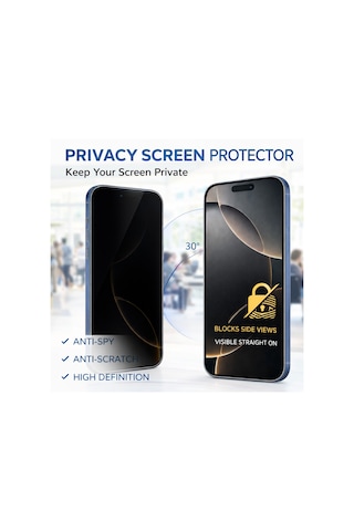 Apple iPhone 16 Pro Max Uyumlu Hayalet Ekran Koruyucu Gizli Privacy