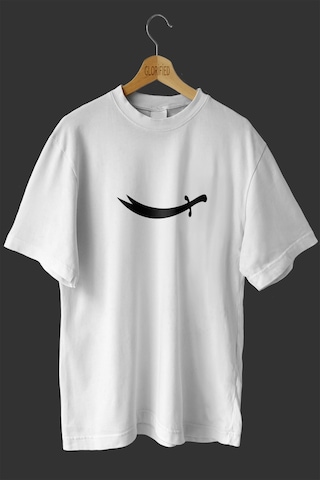 Noıssey -wed Zülfikar Tasarım Baskılı Oversize T-shirt Tişört Beyaz