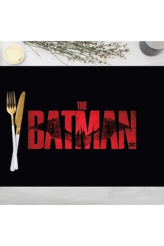 The Batman Black Kumaş Amerikan Servis 4'lü Set 35x50cm Warner Bros Lisanslı Ürün, Keten Kumaş Çok Renkli