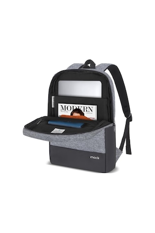 Mack Mce-1104 15.6" Unıcıty Eco Notebook Sırt Çantası Gri Bej - Siyah