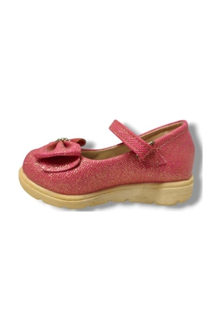 Hoppy 3037-20 Simli Deri Fiyonk Kız Çocuk Babet Pembe