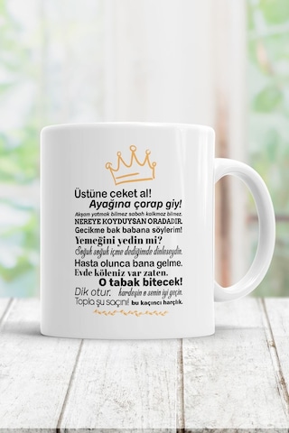 Anne Sözleri Kupa Bardak Beyaz