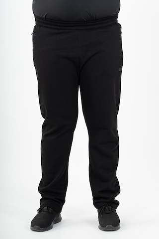 Maraton Sportswear Büyük Beden Erkek Düz Paça Basic Siyah Eşofman Altı 22342-Siyah