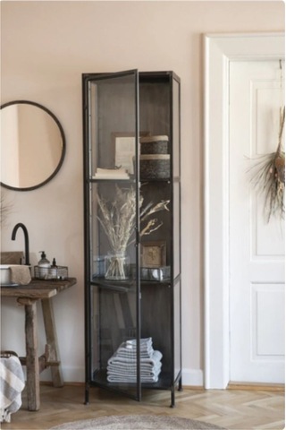 Sade Metal Dekoratif Duvar Aynası Siyah