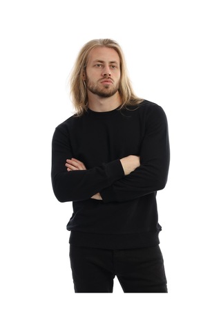 Erkek Bisiklet Yaka 3 İplik Sweat Siyah