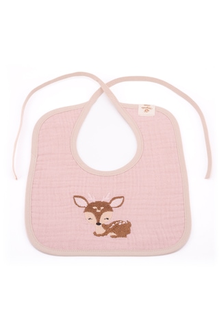 Magnolia Textile Ceylan Figürlü Müslin Bebek Önlüğü Açık Pembe