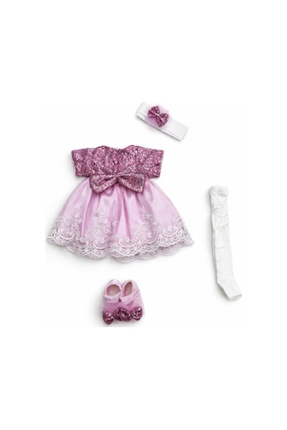 For My Baby Kız Bebek Şık Dantelli Mevlüt / Özel Gün Elbisesi Pembe